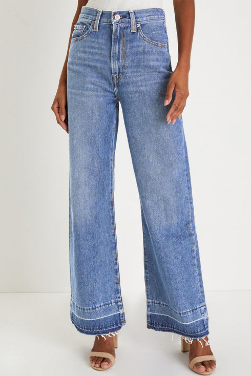 Raw Hem Unique Cuff High Rise Straight Loose Jeans